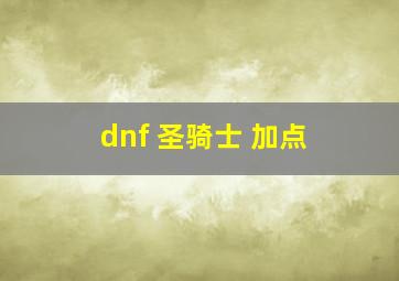 dnf 圣骑士 加点